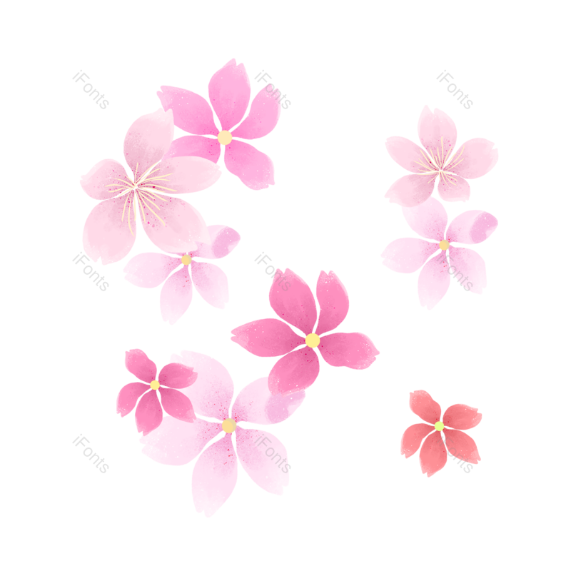 粉色花朵图片,春天花朵元素,花瓣PNG,春天元素免抠素材